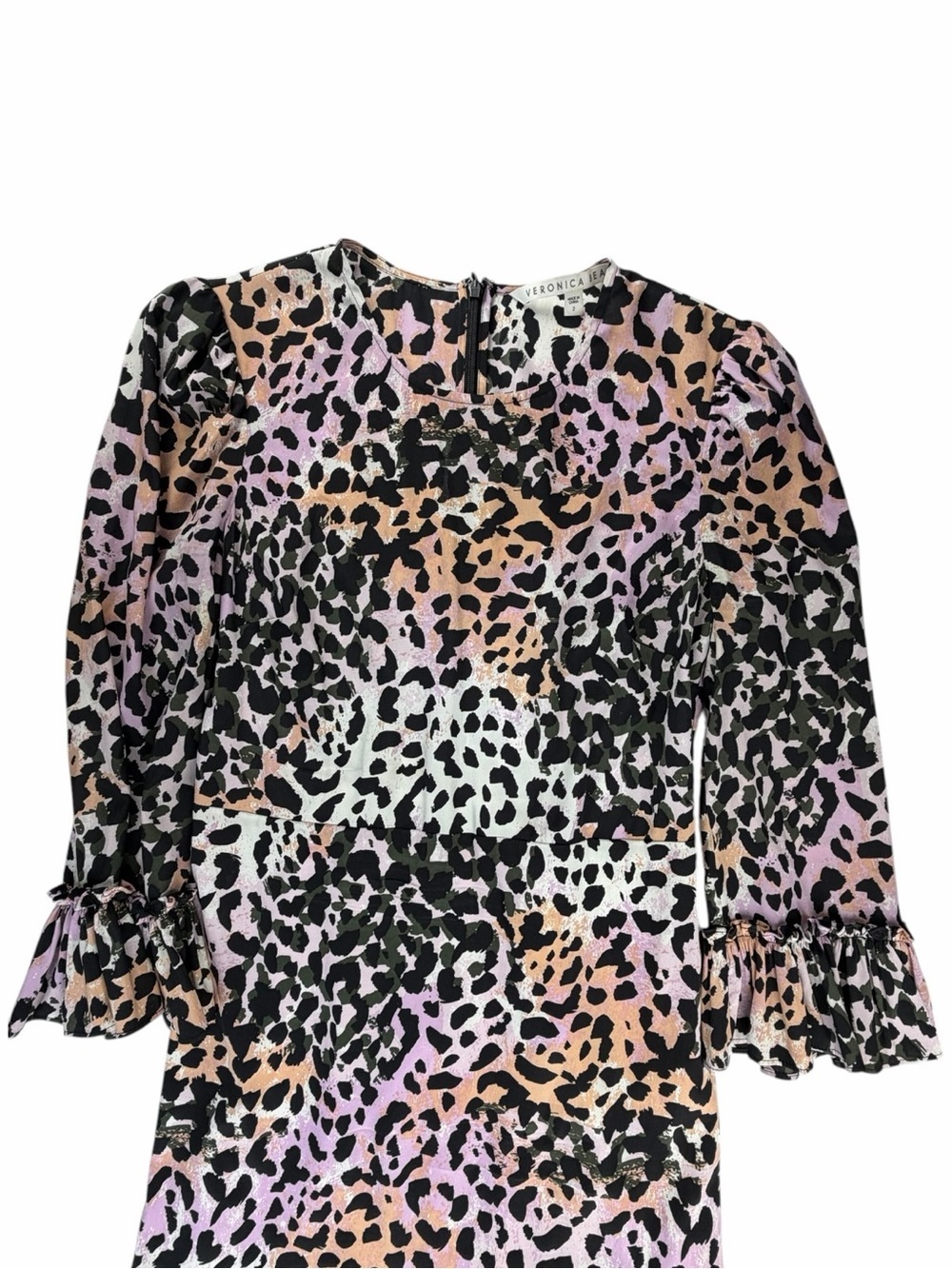 Veronica Beard Women’s Silk Tamar Watercolor Leopard Lilac Dress Size 2/XS - Picture 4 of 12